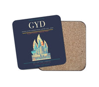 Thumbnail for Heydar Aliyev International Airport (GYD) design on navy blue 1 piece coaster