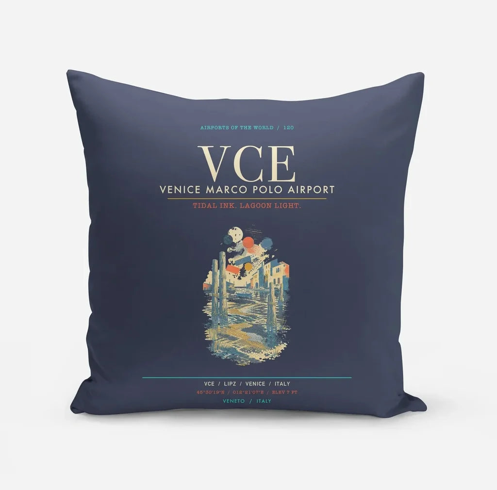 Venice Marco Polo Airport VCE - Lagoon Printmaker's Tide - Navy Blue