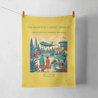 Thumbnail for VINTAGE G4371 - The Rooftop Garden Arrival - Designed Towels design on yellow