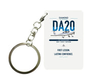Thumbnail for Diamond DA20 design on white designed key chain, double-side print