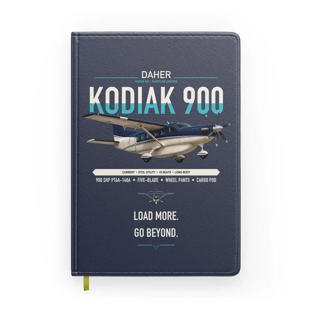 Daher Kodiak 900 design on navy blue notebook