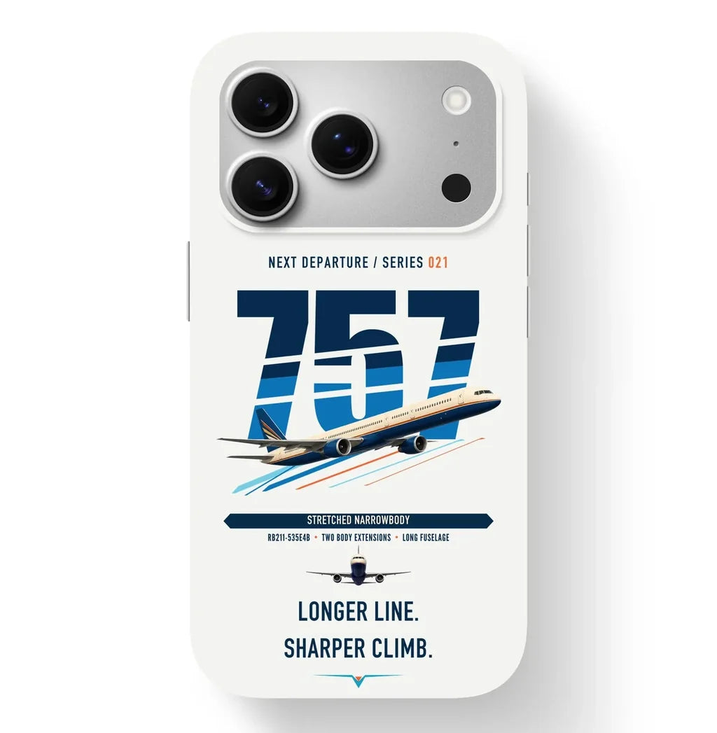 Boeing 757-300 design on white magsafe iphone case