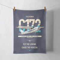 Thumbnail for Cessna 172 Skyhawk design on navy blue towel