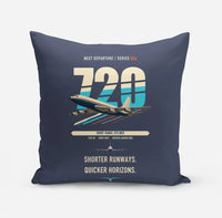 Thumbnail for Boeing 720B design on navy blue pillow