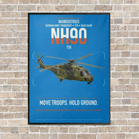 Thumbnail for NHIndustries NH90 TTH vertical canvas print - framed - turquoise background