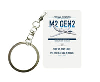 Thumbnail for Cessna Citation M2 Gen2 design on white designed key chain, double-side print