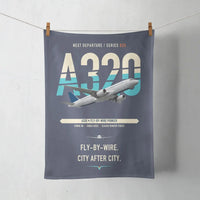 Thumbnail for Airbus A320 design on navy blue towel