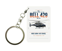 Thumbnail for Bell 429 design on white designed key chain, double-side print