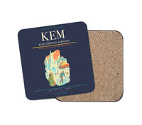Thumbnail for Kemi-Tornio Airport (KEM) design on navy blue 1 piece coaster