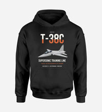 Thumbnail for T-38C Talon design on black double-side hoodie, single-side print