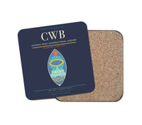 Thumbnail for Afonso Pena International Airport (CWB) design on navy blue 1 piece coaster
