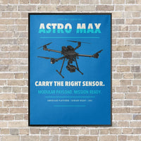 Thumbnail for Freefly Astro Max vertical canvas print - framed - turquoise background