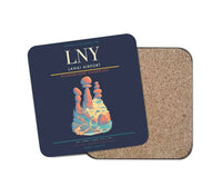 Thumbnail for Lanai Airport (LNY) design on navy blue 1 piece coaster