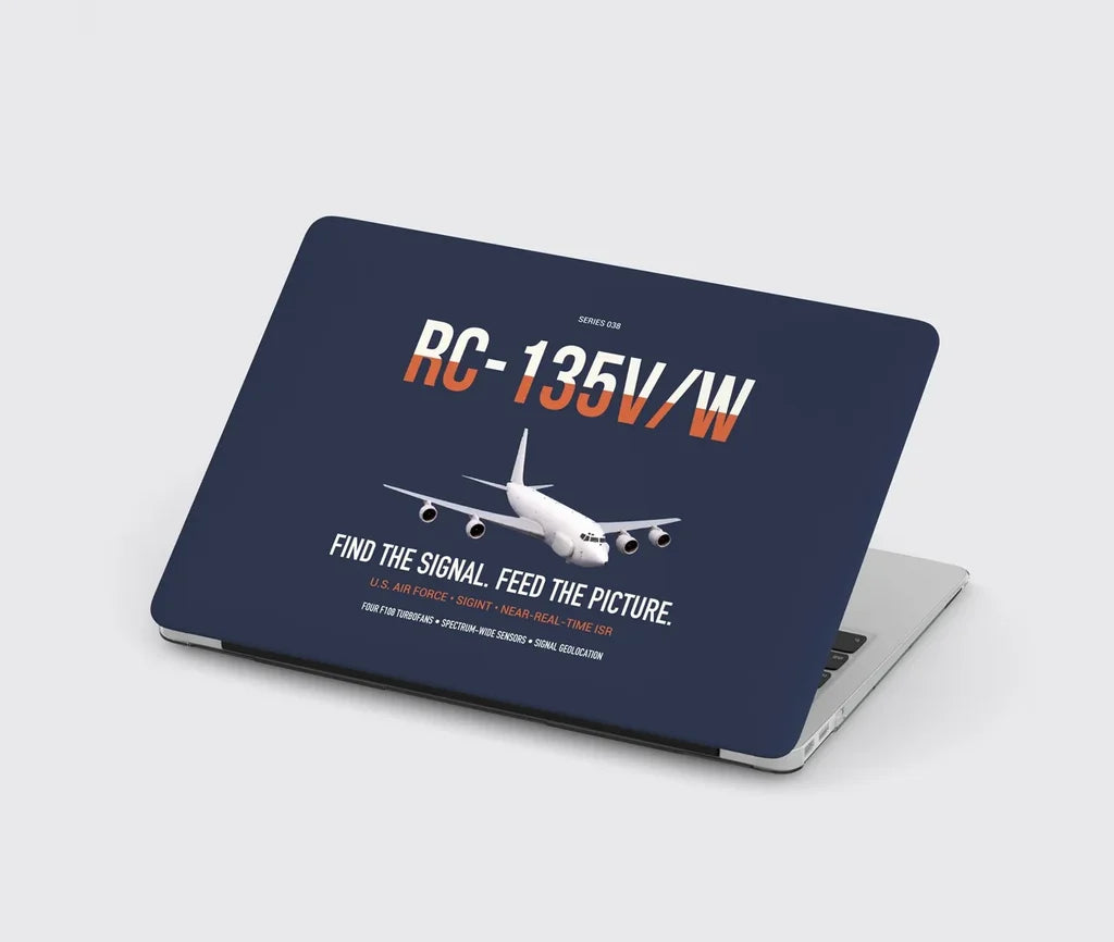 RC-135V W Rivet Joint design on navy blue MacBook case