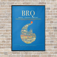 Thumbnail for Brno - Turany Airport BRQ - Canvas Framed - Turquoise