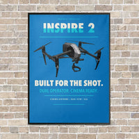 Thumbnail for DJI Inspire 2 vertical canvas print - framed - turquoise background