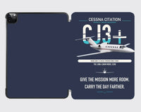 Thumbnail for Cessna Citation CJ3+ design on navy blue ipad tablet case