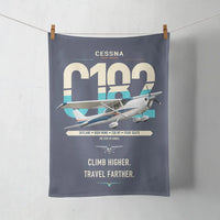 Thumbnail for Cessna 182 Skylane design on navy blue towel