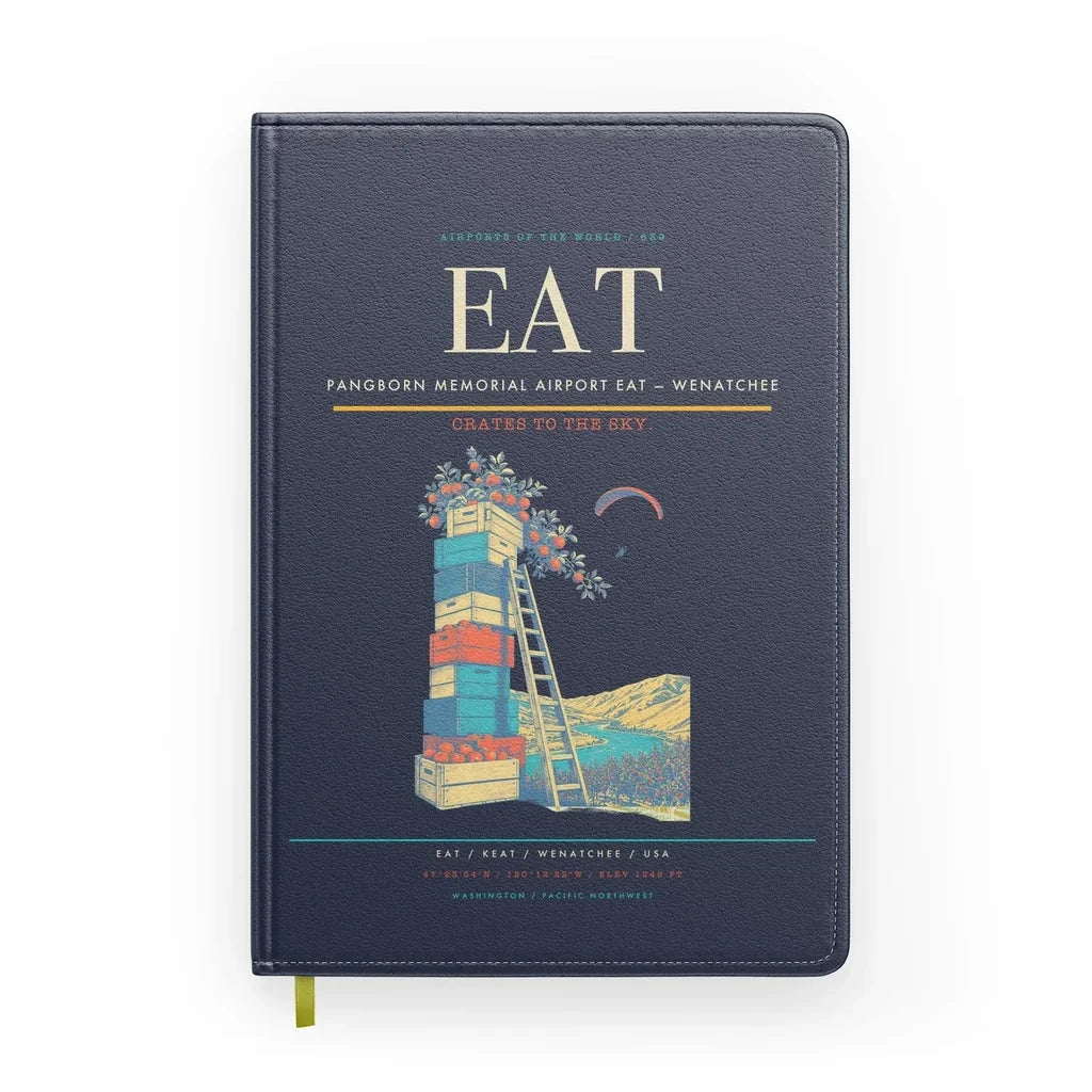 Pangborn Memorial Airport (EAT) design on navy blue notebook