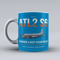 Thumbnail for Atlantique 2 Standard 6 design on turquoise ceramic mug, double-side print