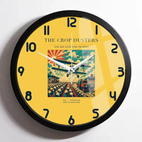 Thumbnail for VINTAGE G4027 - The Crop Dusters - Designed Wall Clocks design on yellow framed