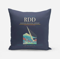 Thumbnail for Redding Regional Airport (RDD) design on navy blue pillow