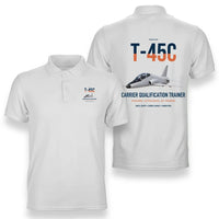 Thumbnail for T-45C Goshawk design on white double-side polo t-shirt, double-side print