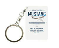 Thumbnail for Cessna Citation Mustang design on white designed key chain, double-side print
