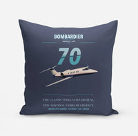 Thumbnail for Bombardier Learjet 70 design on navy blue pillow
