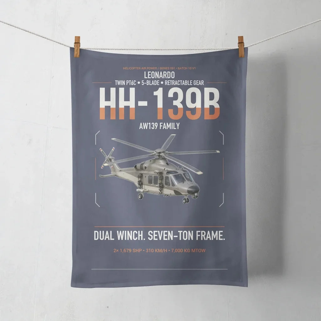 Leonardo HH-139B design on navy blue towel