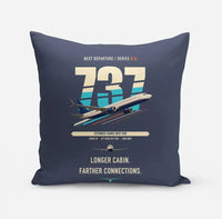 Thumbnail for Boeing 737-900ER design on navy blue pillow