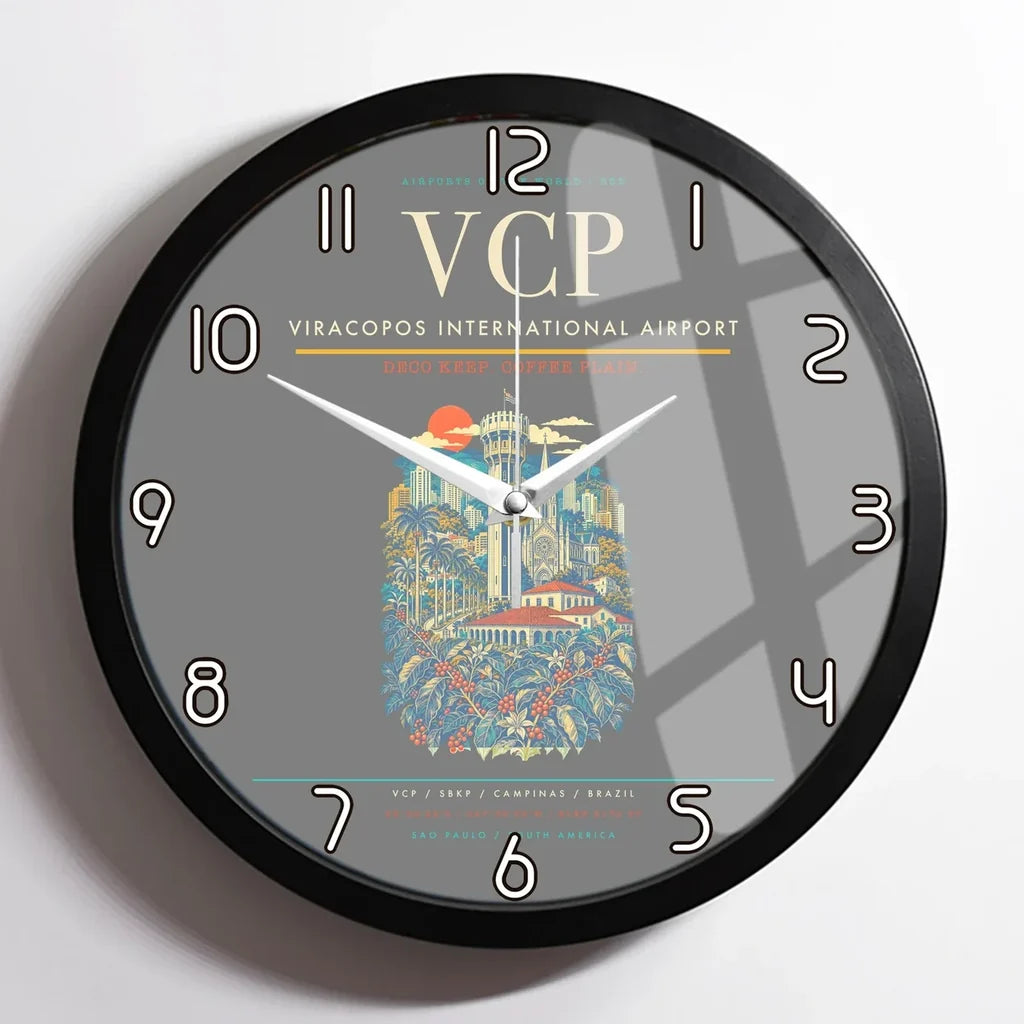 Viracopos International Airport VCP Wall-Clock Framed - Gray