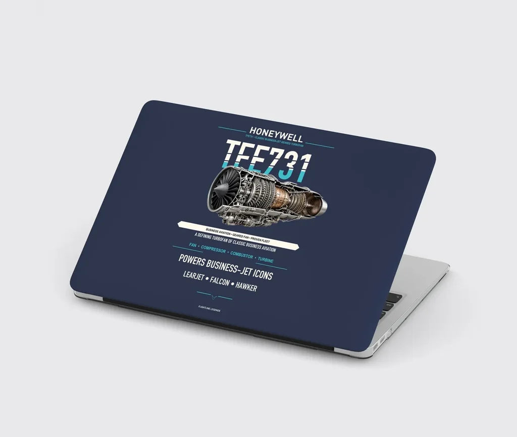 TFE731 design on navy blue MacBook case
