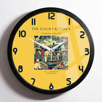 Thumbnail for VINTAGE G4092 - The Flight Kitchen - Designed Wall Clocks design on yellow framed