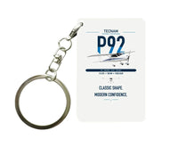 Thumbnail for Tecnam P92 Echo MkII design on white designed key chain, double-side print