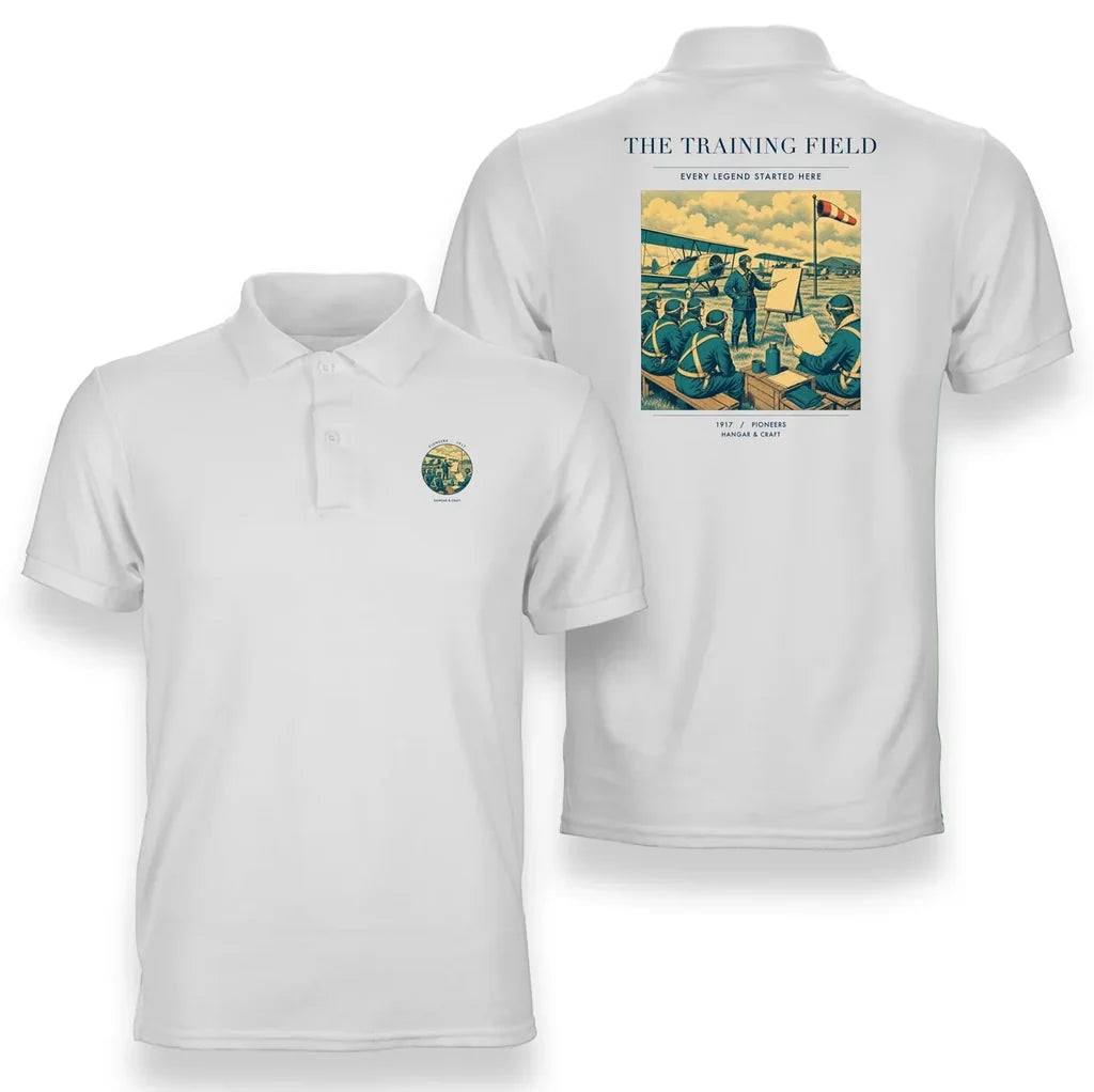 VINTAGE G4009 - The Training Field - Double-Side Polo T-Shirt design on white