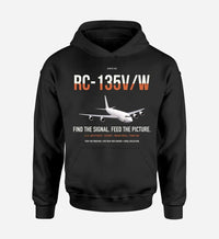 Thumbnail for RC-135V W Rivet Joint design on black double-side hoodie, single-side print