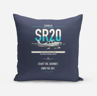 Thumbnail for Cirrus SR20 design on navy blue pillow