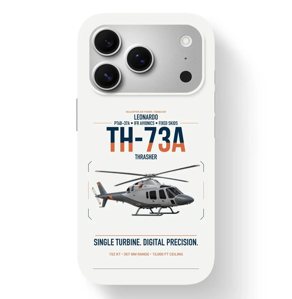 Leonardo TH-73A Thrasher design on white magsafe iphone case, for iPhone 17 Pro