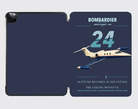 Thumbnail for Bombardier Learjet 24 design on navy blue ipad tablet case