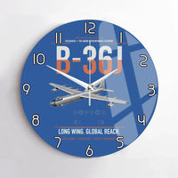 Thumbnail for B-36J Peacemaker design on blue no frame wall clock