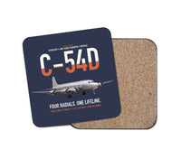 Thumbnail for C-54D Skymaster design on navy blue 1 piece coaster