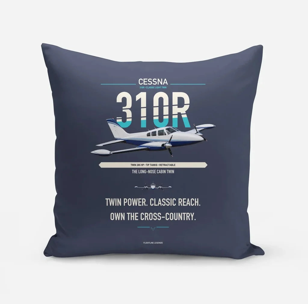 Cessna 310R design on navy blue pillow