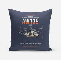 Thumbnail for Leonardo AW139 design on navy blue pillow