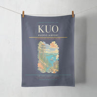 Thumbnail for Kuopio Airport (KUO) design on navy blue towel