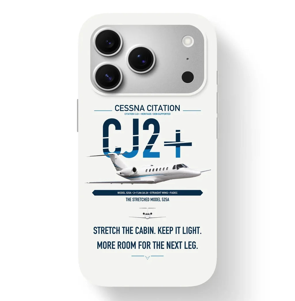 Cessna Citation CJ2+ design on white magsafe iphone case, for iPhone 17 Pro