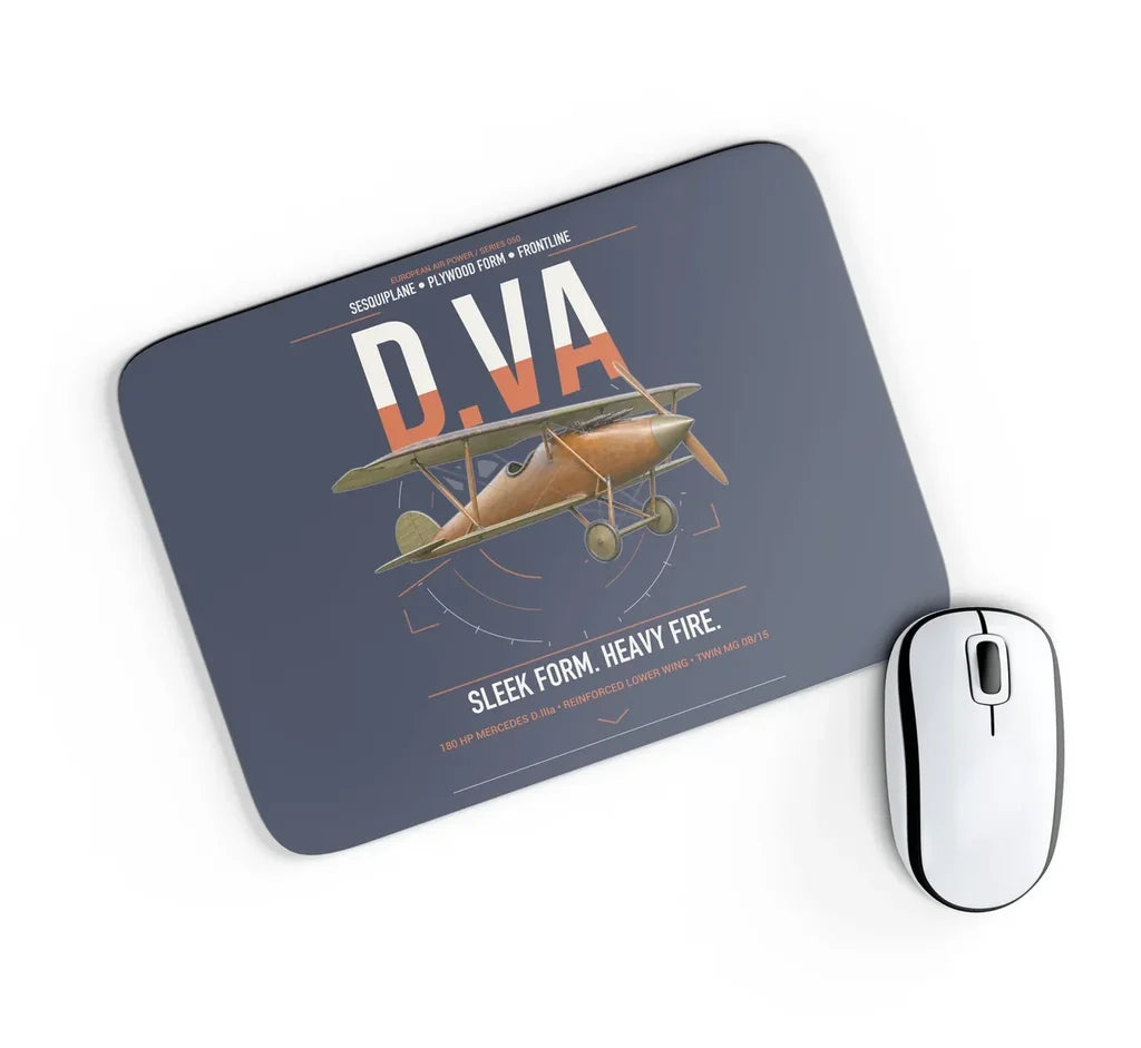 Albatros D.Va design on navy blue rectangle mouse pad