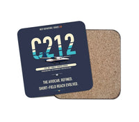 Thumbnail for CASA C-212-300 Aviocar design on navy blue 1 piece coaster