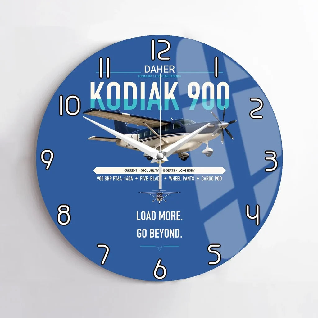 Daher Kodiak 900 design on blue no frame wall clock