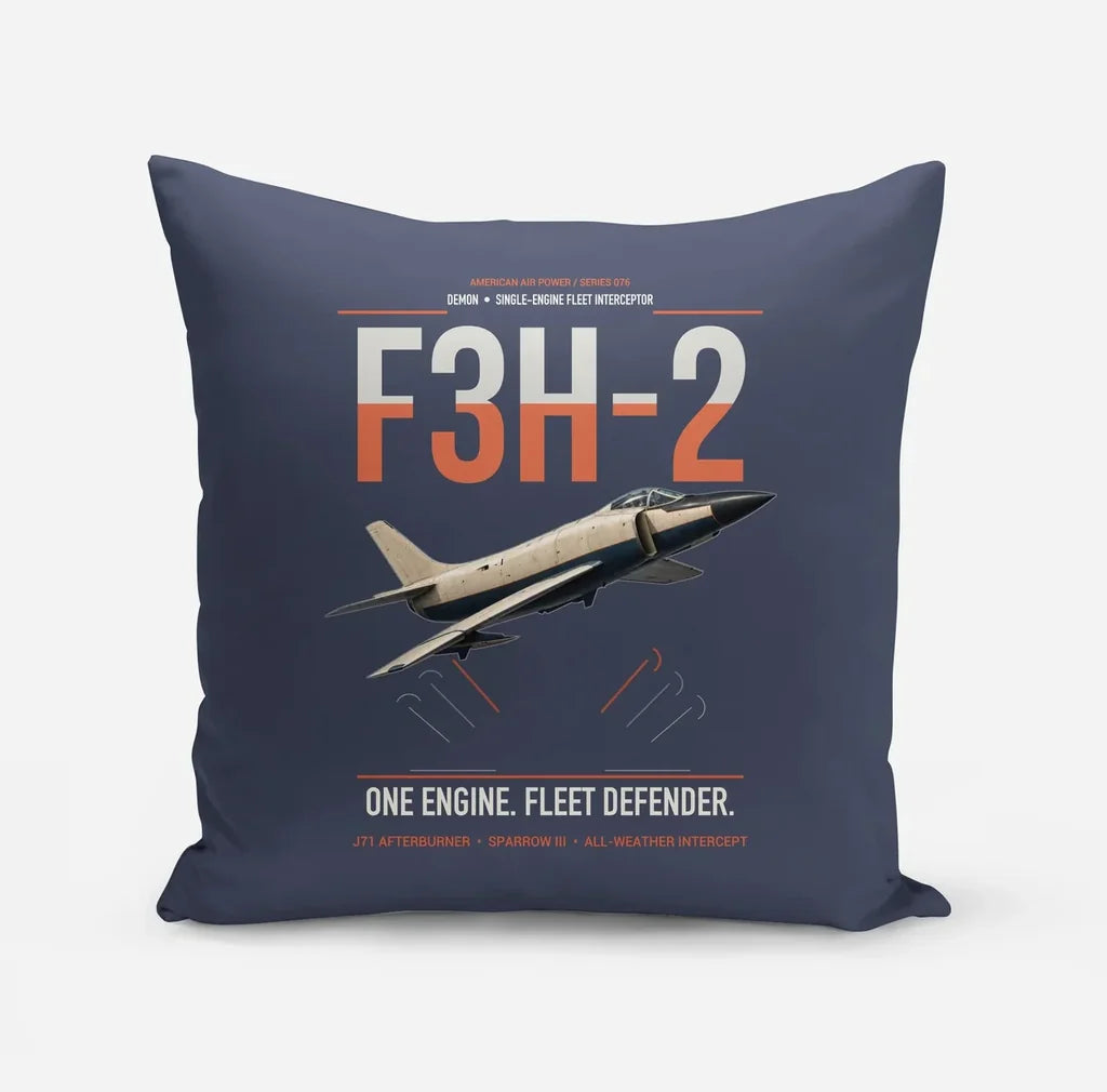 F3H-2 Demon design on navy blue pillow